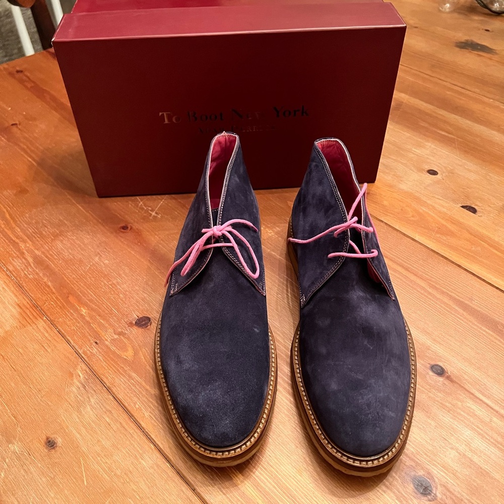 Mens To Boot New York Navy Suede Desert Chukka Boots size 8.5